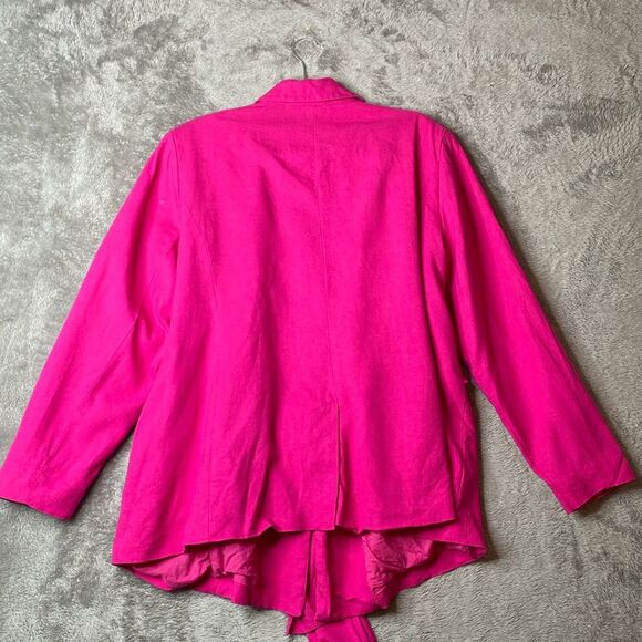 ELOQUII Blazer Linen Blend Barbie Pink Size 18 - Picture 4 of 11